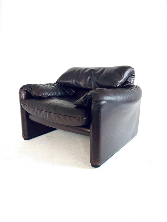 Image 1 of Vintage 'Maralunga' Sessel + Ottomane, Cassina '70