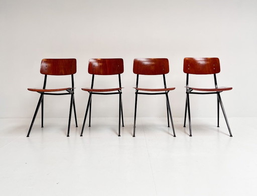 Ensemble de 4 chaises d'école par Ynske Kooistra pour Marko Holland, 1960