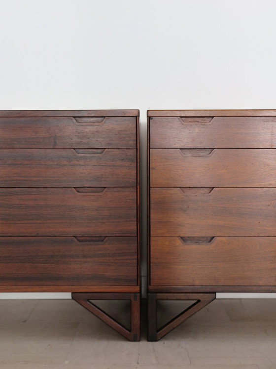 Dark wood Chest of drawers by Svend Langkilde, Denmark, 1960s, set of 2, Scandinavian (photo 6 of 23)