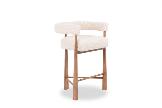Image 1 of Pair of Bar Stools in Blond Beech. Contemporary work.