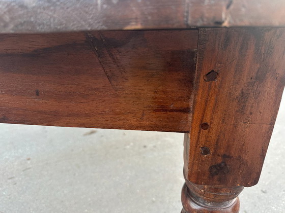 Image 1 of Table de salle à manger de ferme ancienne et robuste – 206,5 x 96 x 78 cm