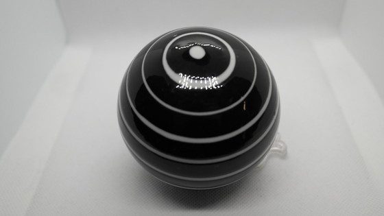 Image 1 of Vintage black and white ceramic carpet balls set of three