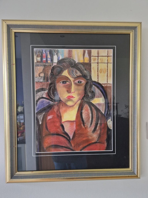 Dipinto di carattere dopo Charley Toorop – In cornice pesante di qualità (4+ kg)