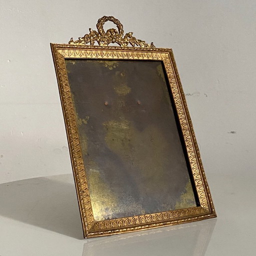 Cornice portafoto in bronzo in stile Luigi XVI del XIX secolo
