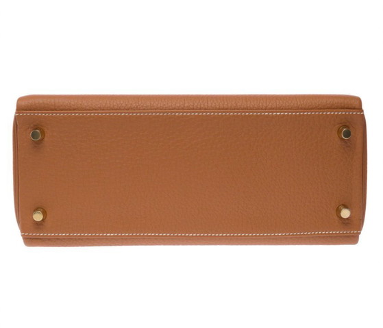 Image 1 of Sac HERMES Kelly 28 en Cuir Doré - 103350