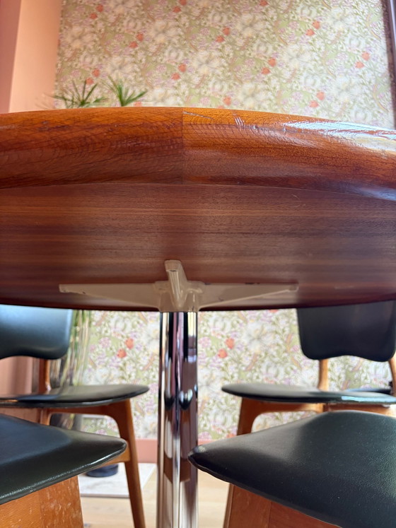 Image 1 of Round Teak Dining Table Vintage 60s-70s