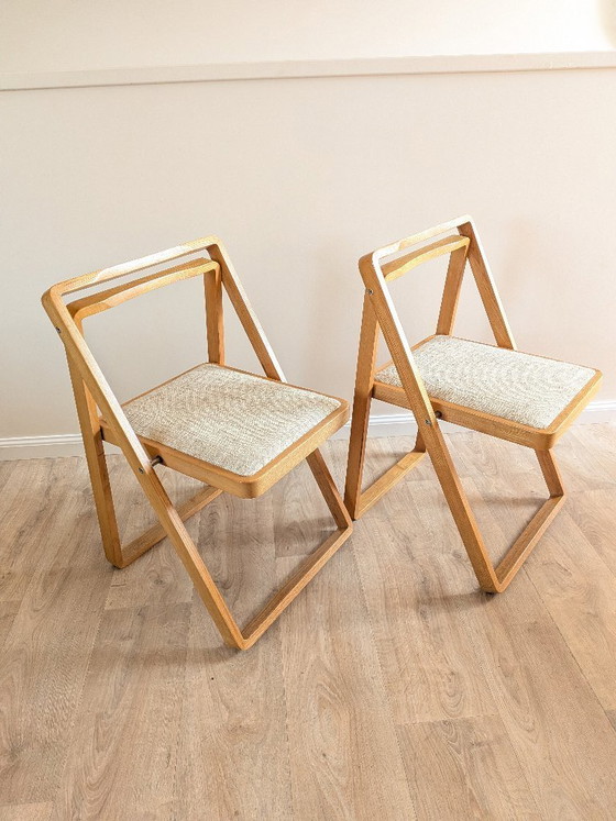 Image 1 of Sedie pieghevoli in stile Mid-Century Modern – Aldo Jacober, modello "Trieste" (coppia)