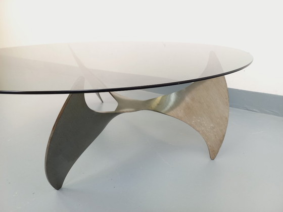 Image 1 of Vintage Propeller Coffee Table by Knut Hesterberg in Steel and Smoked Glass from the 1960s