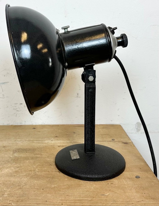 Image 1 of Vintage Black Enamel Table Photo Lamp, 1950s
