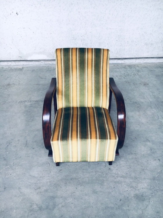 Image 1 of Art Deco Reclining Bentwood Armchair Lounge Chair Set 1930's