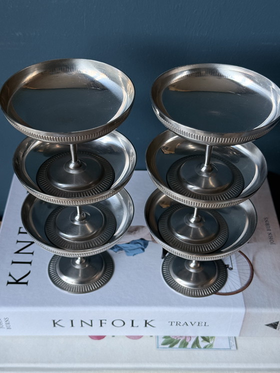 Image 1 of Set of 6 stylish vintage ribbed cutouts