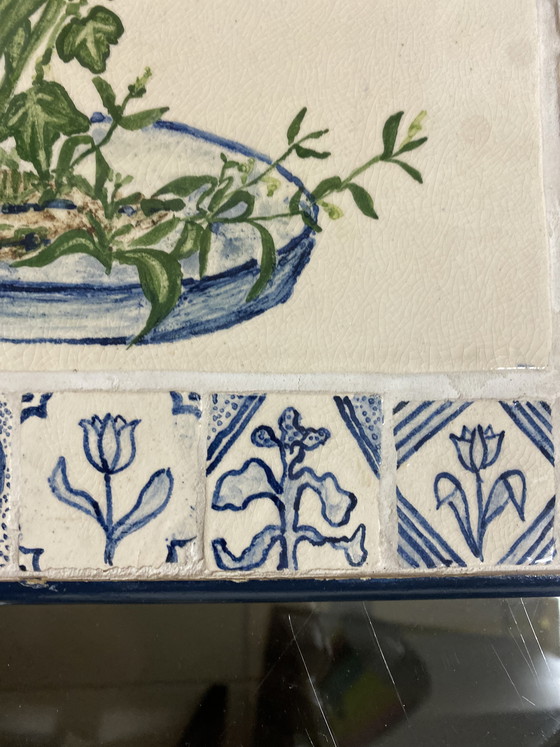 Image 1 of Panel de azulejos Delft azul tulipán