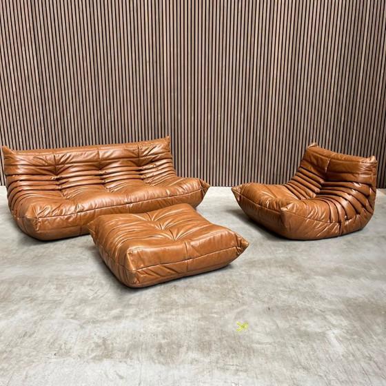 Image 1 of Ligne Roset Togo - Conjunto en coñac