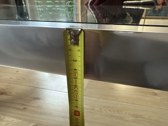 Image 1 of Table basse en aluminium style Metaform | Design moderne néerlandais | 100×100 cm | Années 1970