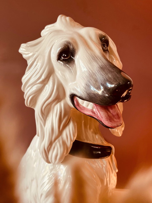Chien en céramique italienne +/- 70cm de haut