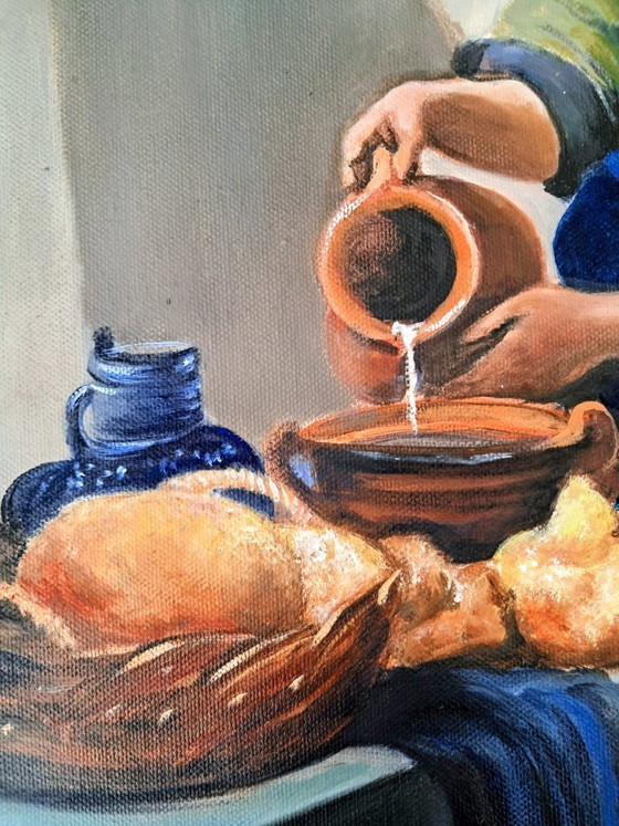 Image 1 of David KANDELAKI - The Milkmaid after Vermeer - Artist's painting
