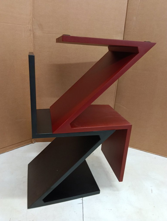 Image 1 of Sedia ALIVAR MVSEVM 514 ZIG ZAG (NUOVA, MAI USATA) Rosso Bordeaux o Nero
