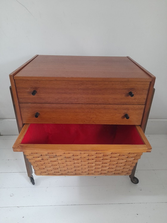 Small Scandinavian Teak Sewing Cabinet 60s – Storage cabinet, Wood (photo 8 of 8)