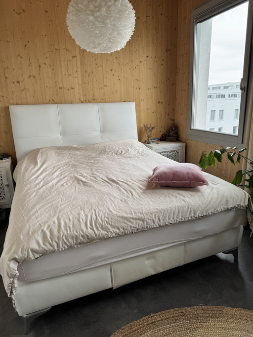 Treca de Paris box spring 180x210 with headboard and leather upholstery