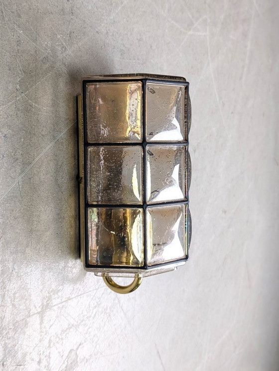 Image 1 of 10x Vetreria Limburg lampada da parete in vetro brutalista