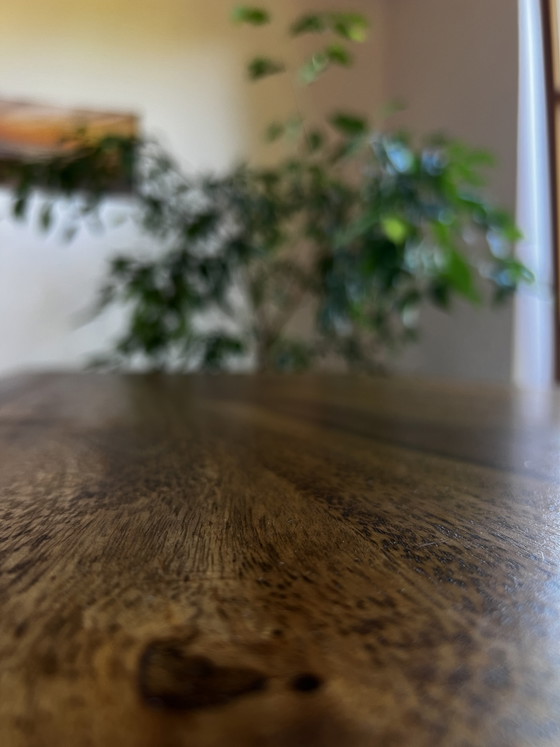 Image 1 of Solid walnut designer table | Strong grain | Freshly oiled