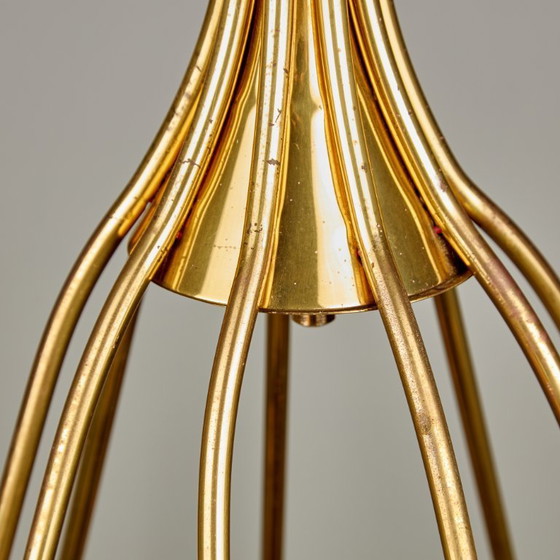 Image 1 of MK9466 Lampadario vintage in vetro e ottone, 1950