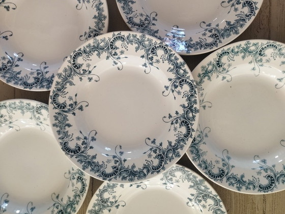 Image 1 of "Bizantino": 6 platos hondos de piedra de hierro de St-Amand & Hamage