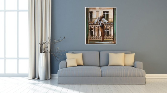 Image 1 of Artwork by Ewa Switala "The Morning Balcony" - Acrylic painting