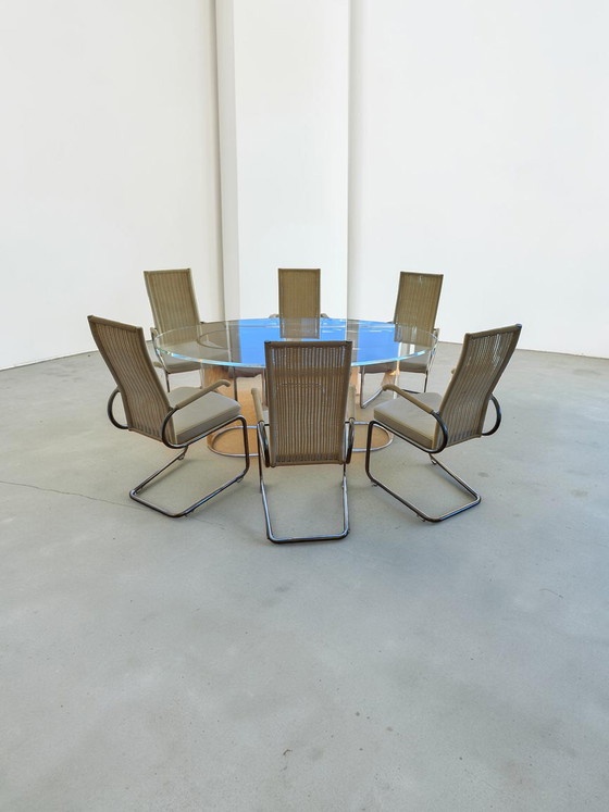 Image 1 of Dreamy Italian designer vintage acrylic glass dining table, Italy