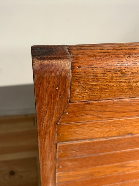 Image 1 of Banc de train industriel vintage 1950s