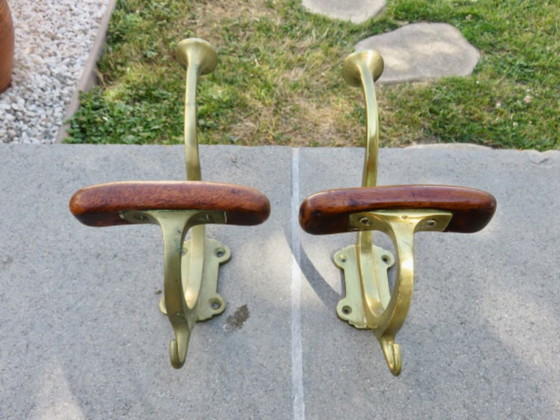 Image 1 of Paar große Doppelgarderobenhaken, Jugendstil, Frankreich, 1930