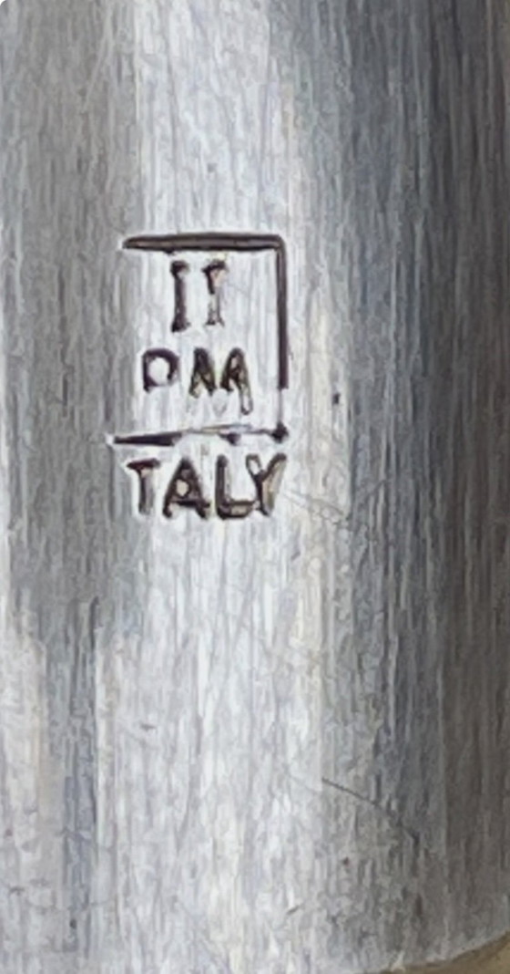 Image 1 of Art Deco, vintage, verzilverde onderzetter uit Italië, jaren 1940