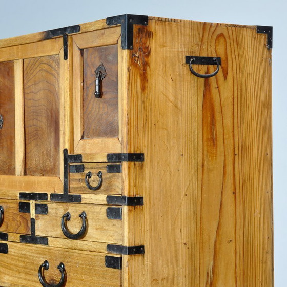 Japanese Tansu chest of drawers, circa 1880, Iron, Wood, Black (photo 6 of 14)