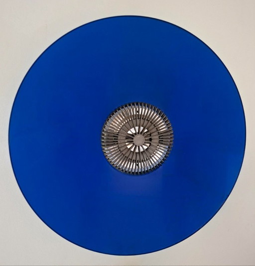 Lámpara de pared redonda de cristal azul/violeta