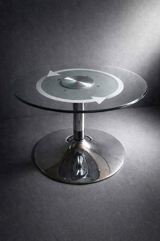 Image 1 of Tavolino da caffè anni Ottanta / cromo - vetro