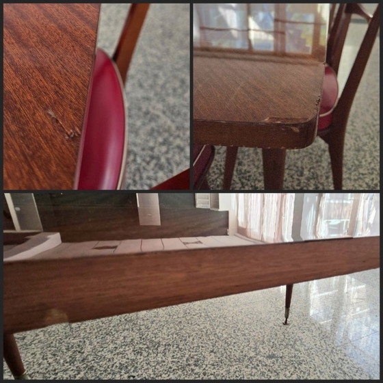Image 1 of Complete vintage Mid-century Modern dining set with sideboard, table, and 8 chairs