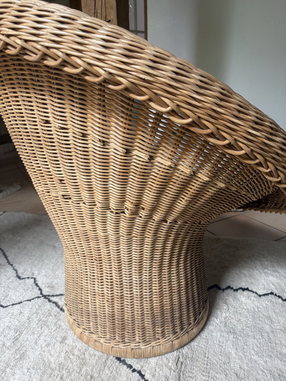 Sedia vintage in vimini Eiermann optics E10 – Egon Eiermann Von Murmann, Poltrone, Rattan, Wicker (photo 8 of 10)
