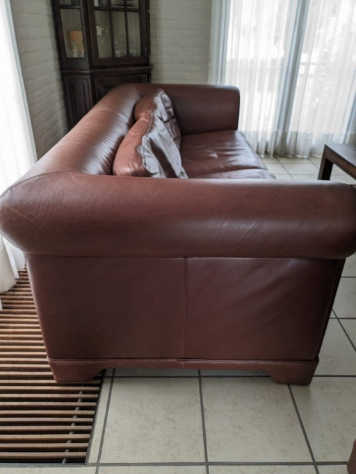 Magnifique ensemble lounge 3 places + 2 places en cuir marron de Machalke – banken, Leather (photo 2 of 5)