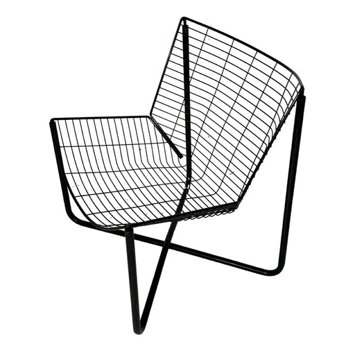 Niels Gammelgaard - IKEA - Draadstoel - Jarpen - Zwart - Jaren 80 - Origineel, eerste editie!