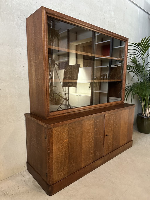 Original art deco display cabinet - oak