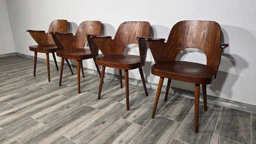 Esszimmerstühle von Oswald Haerdtl für Ton, 4er-Set