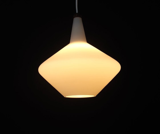 Image 1 of Vintage milk glass pendant lamp, mcm lamp, minimalist hall lamp