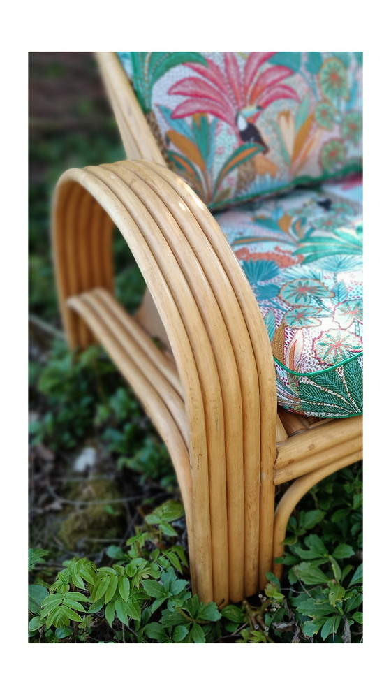 Image 1 of Divano tropicale vintage in bambù e rattan
