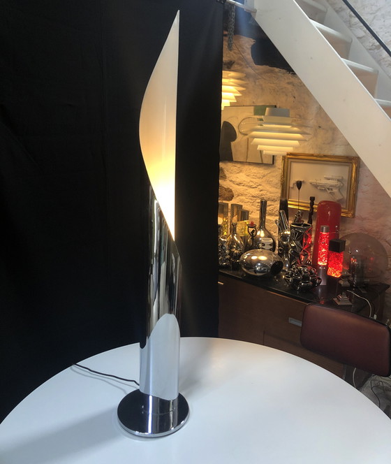 Image 1 of Vintage vloerlamp - Vlam - Roestvrij staal - Space Age - 1970