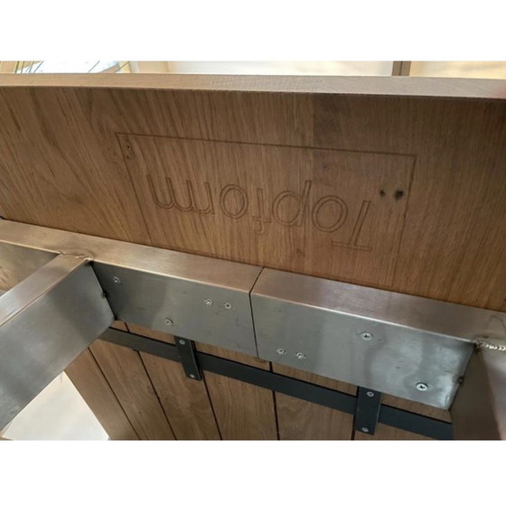 Image 1 of Topform Tree Trunk Dining Table - Solid Oak & Stainless Steel - 180x90