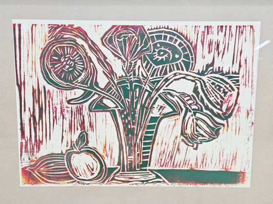 Edgar Carl Bettermann, Stillleben, 1988, Linolschnitt – Lithographien & Drucke (photo 3 of 8)