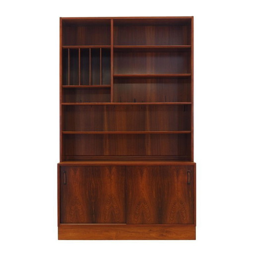 Boekenkast van palissanderhout, Deens ontwerp, jaren 70, vervaardigd door Hundevad.
