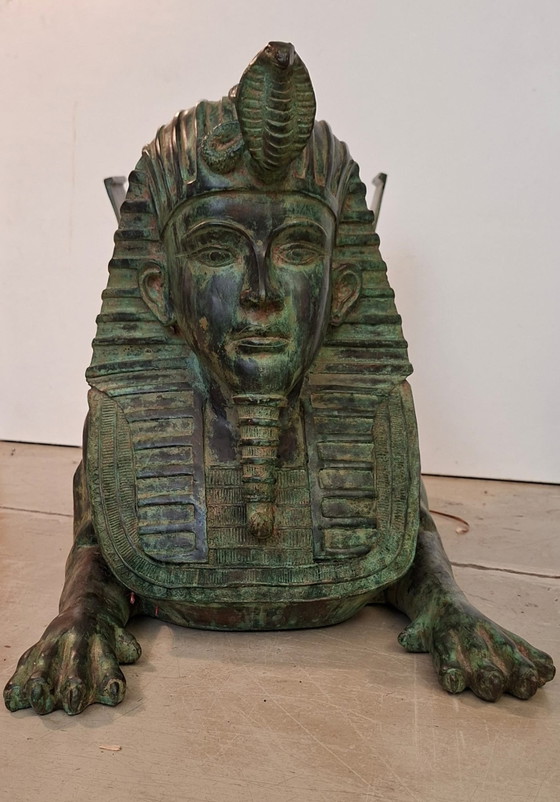 Image 1 of Bronzen Sfinx Hollywood Regency Salontafel 