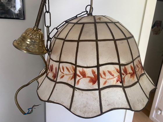Image 1 of Suspension ancienne en mica – Arts & Crafts – 1920