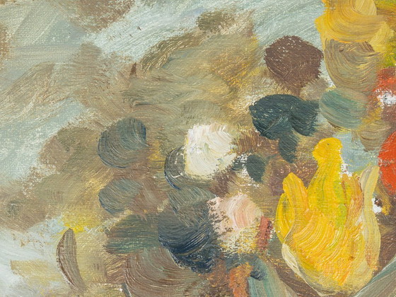 Image 1 of Flower bouquet, oil on canvas, 60 x 70 cm, Vintage